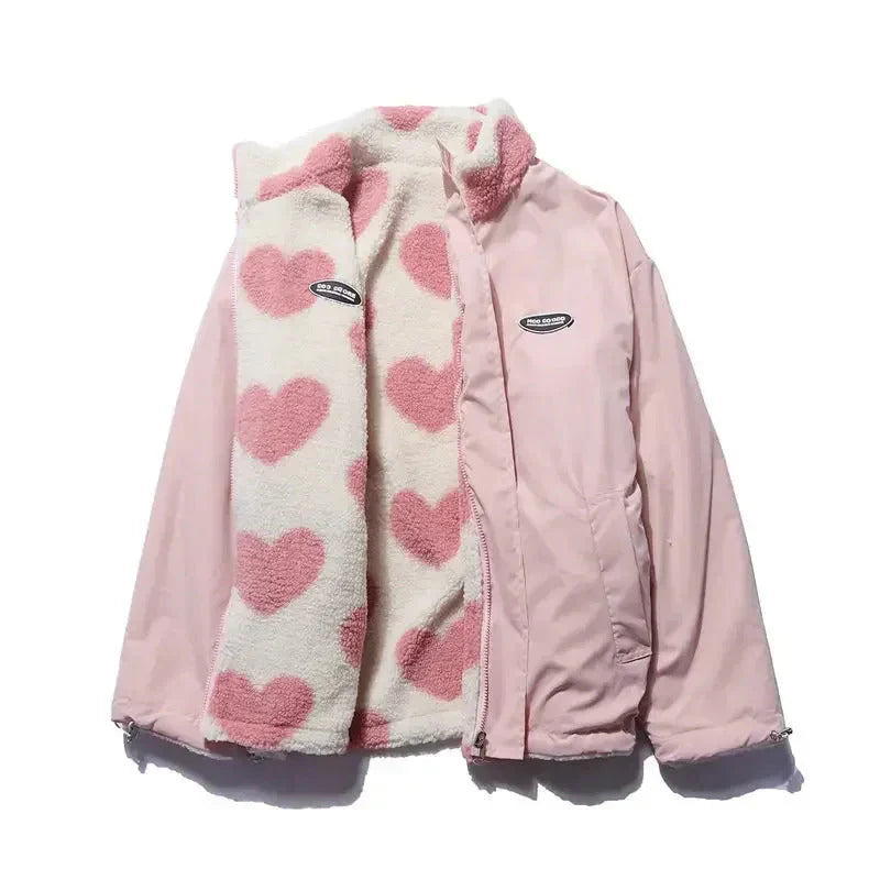 Chaqueta suave reversible con corazón Silamoda