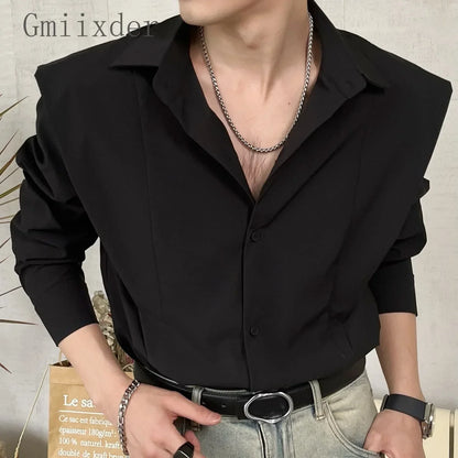CAMISA HOMBROS ANCHOS ELEGANTE HOMBRE SILAMODA™
